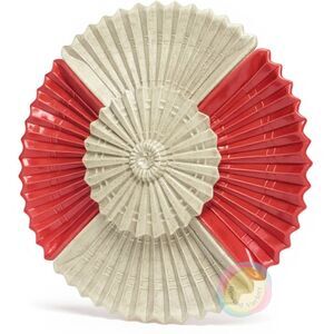 MCM California Pottery 6pc Chip Dip Set Maroon Gray 15.5"